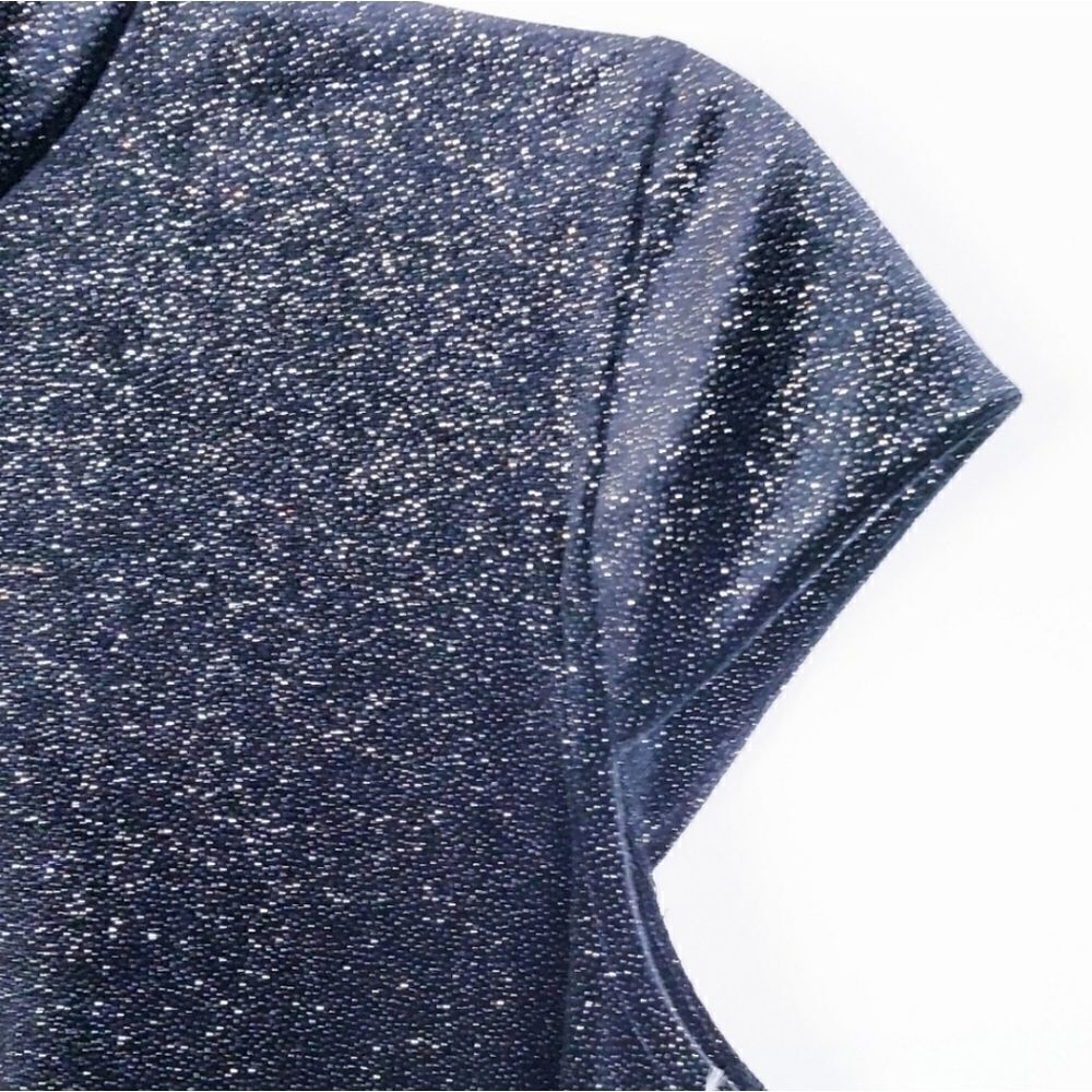 Chelsea & Theodore Black Sparkle Cap Sleeve Dress - Picture 4 of 5